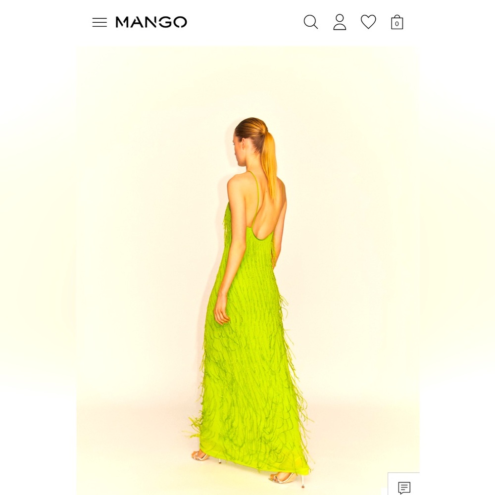 MANGO Capsule Halter dress with rhinestone fringes. NWT size 4 can fit a 6 too